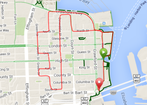 The course map, along the pretty harbor of Portsmouth, Virginia!